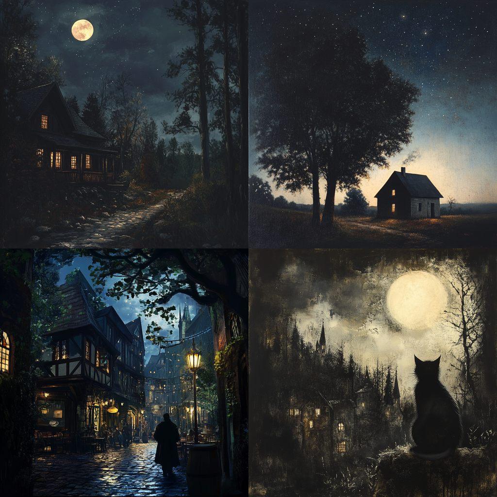 Night style, Midjourney V6.1, render 1 of 4