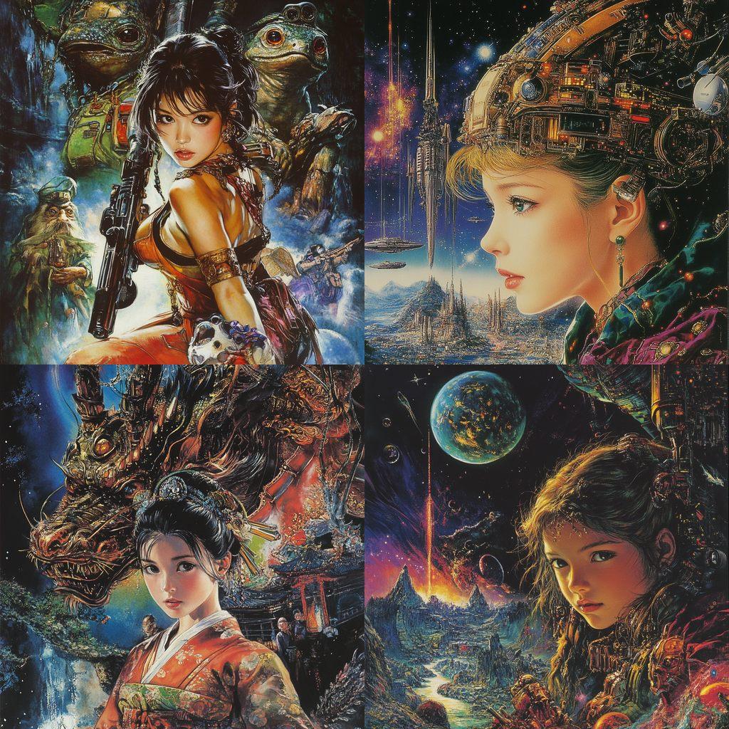 Noriyoshi Ohrai style, Midjourney V6.1, render 1 of 4