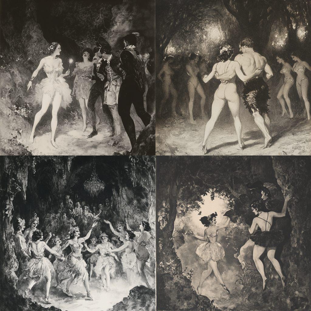 Norman Lindsay style, Midjourney V6.1, render 1 of 4