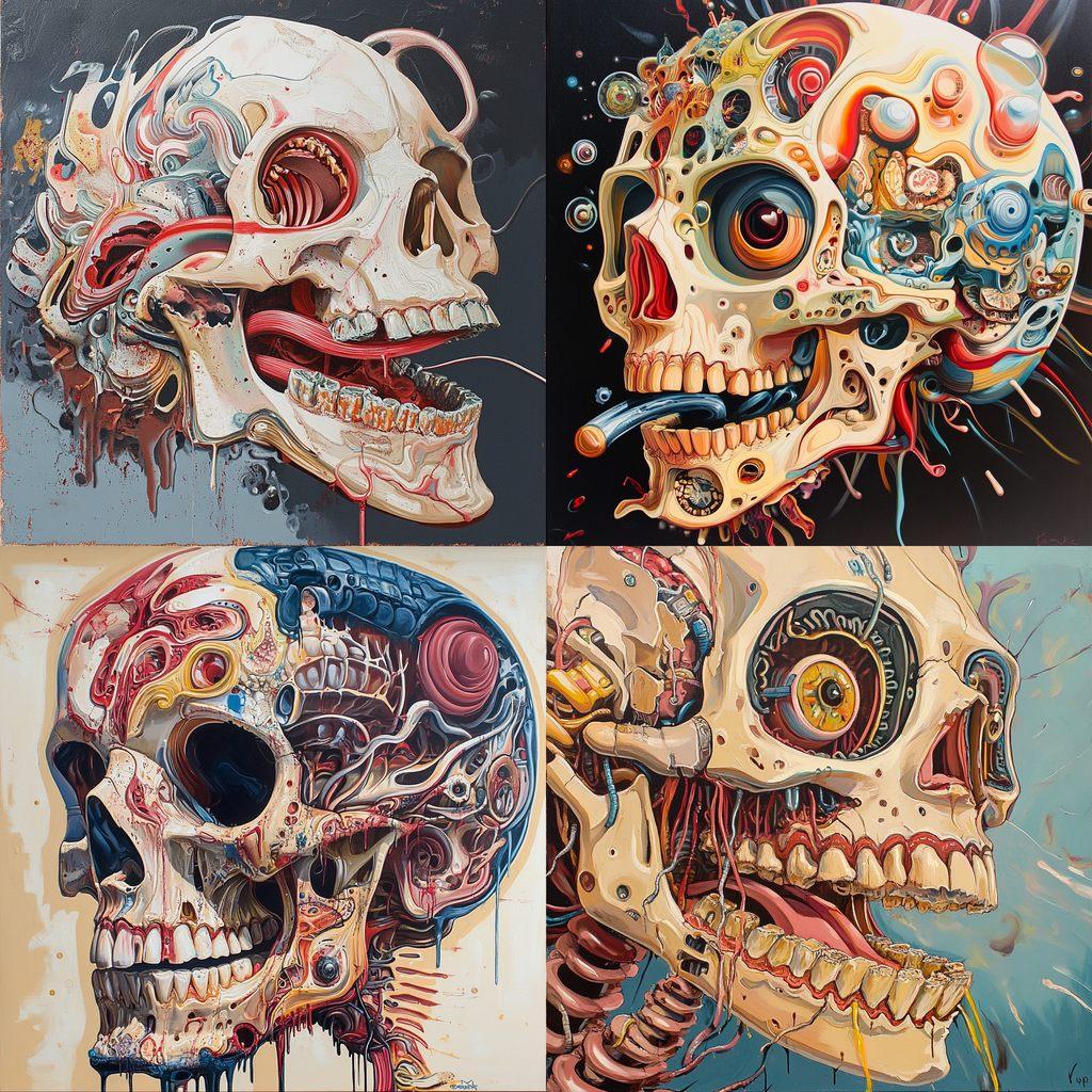 Nychos style, Midjourney V6.1, render 1 of 4