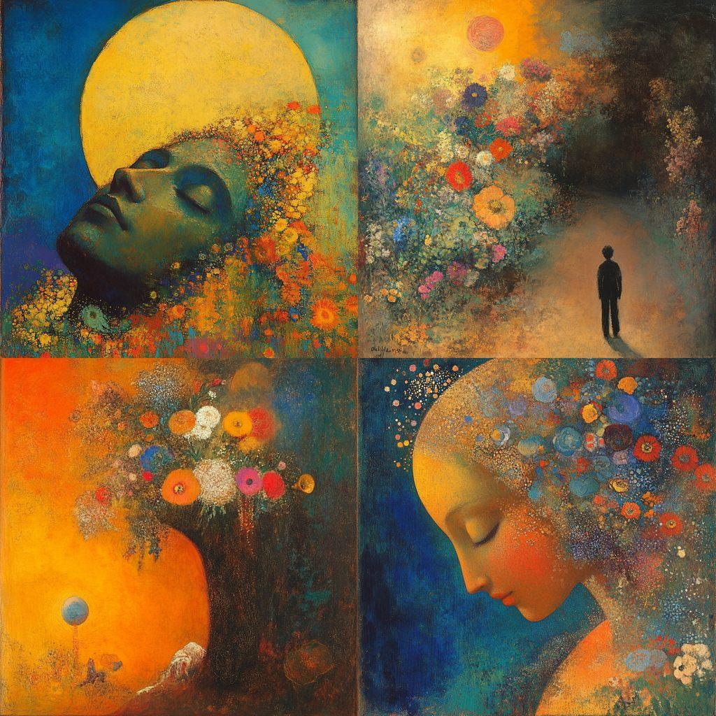 Odilon Redon style, Midjourney V6.1, render 1 of 4