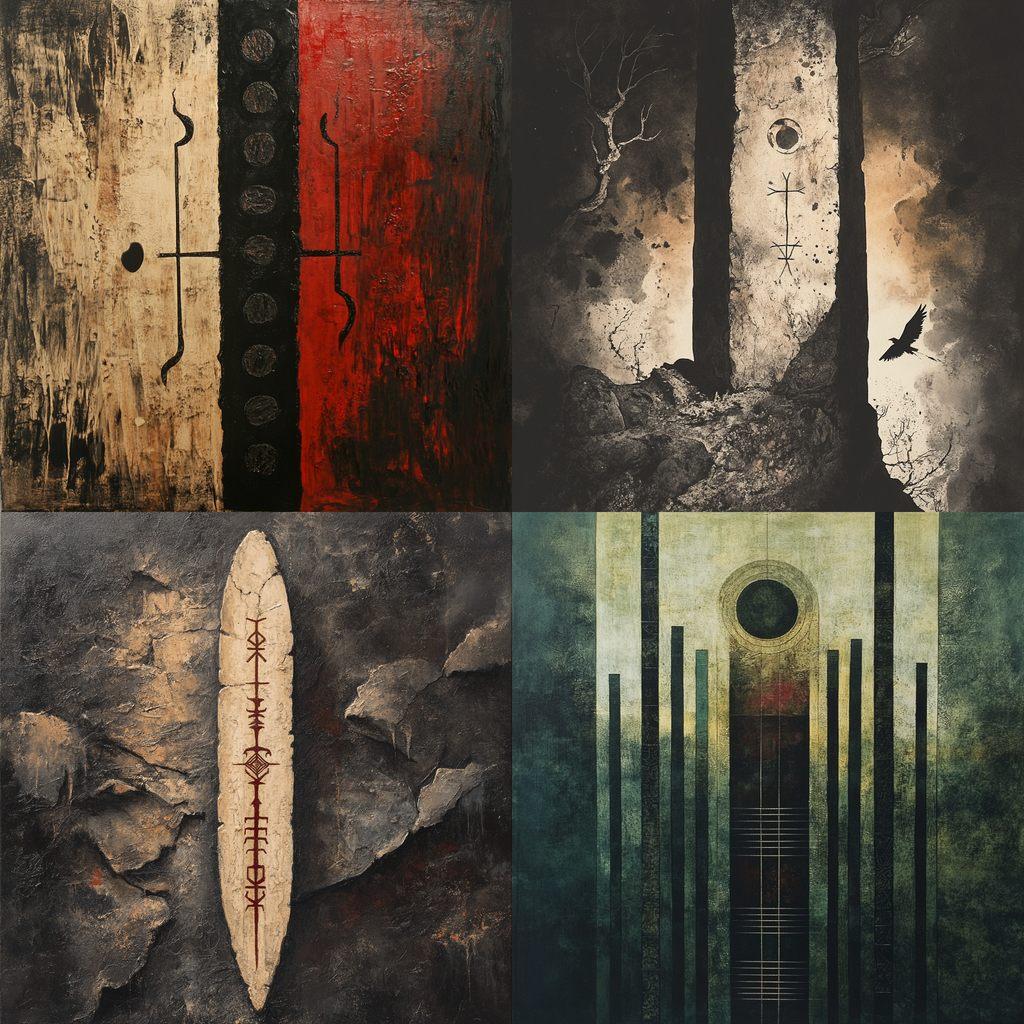 Ogham style, Midjourney V6.1, render 1 of 4