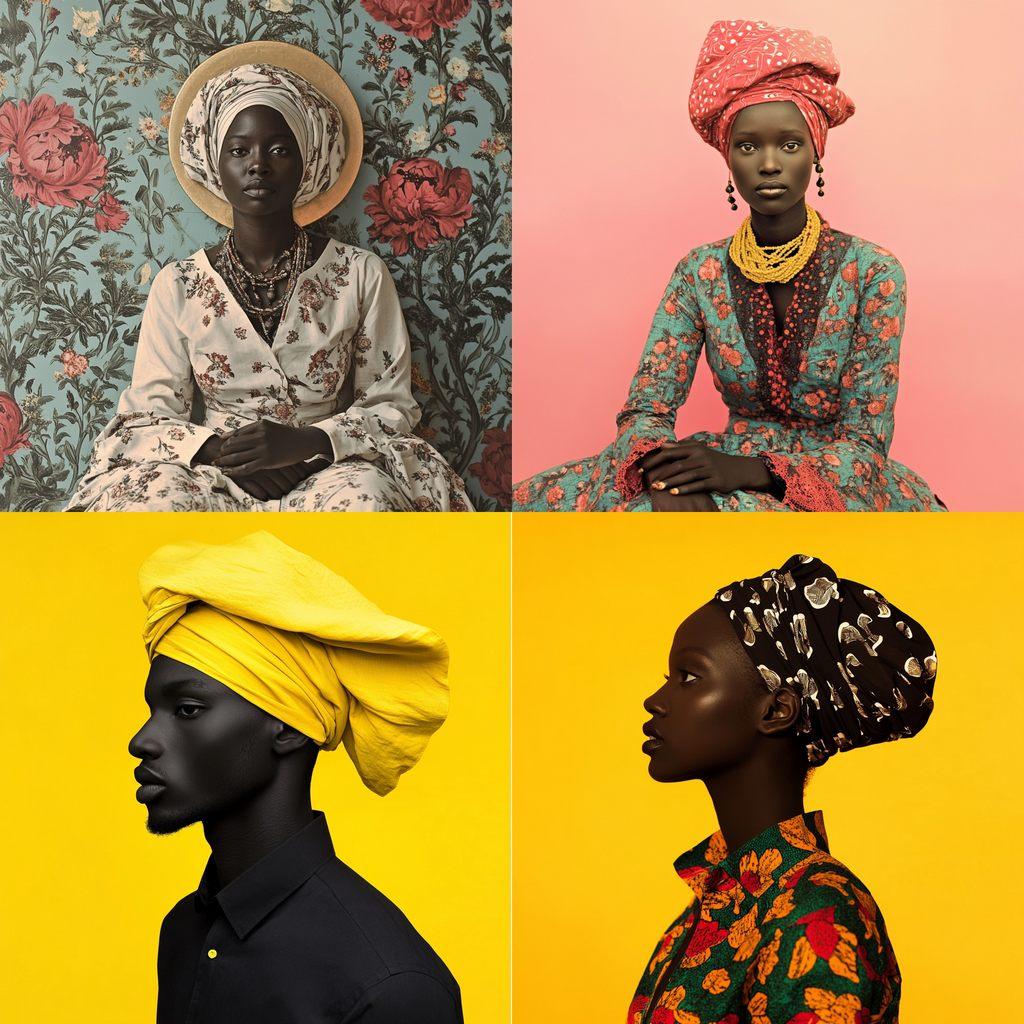 Omar Victor Diop style, Midjourney V6.1, render 1 of 4