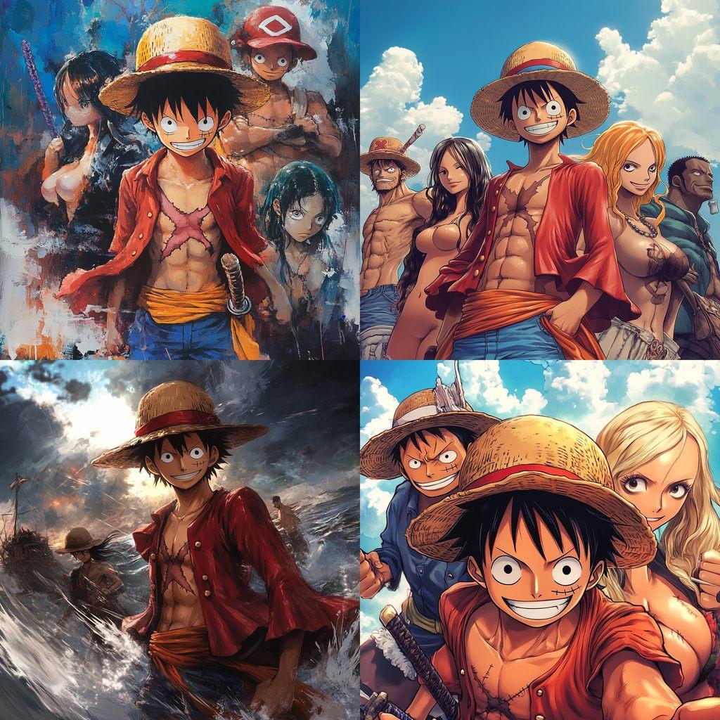 One Piece style, Midjourney V6.1, render 1 of 4
