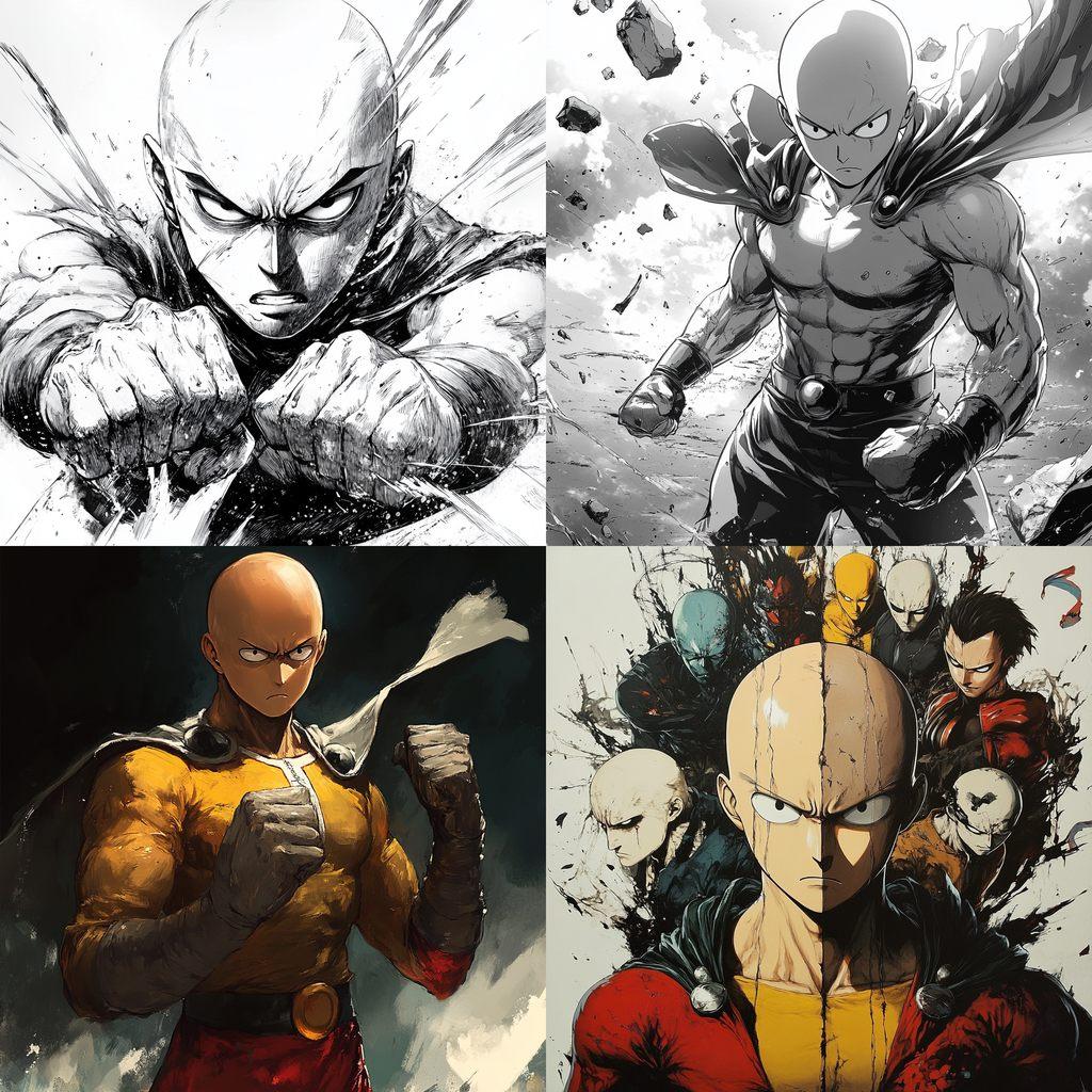One-Punch Man style, Midjourney V6.1, render 1 of 4