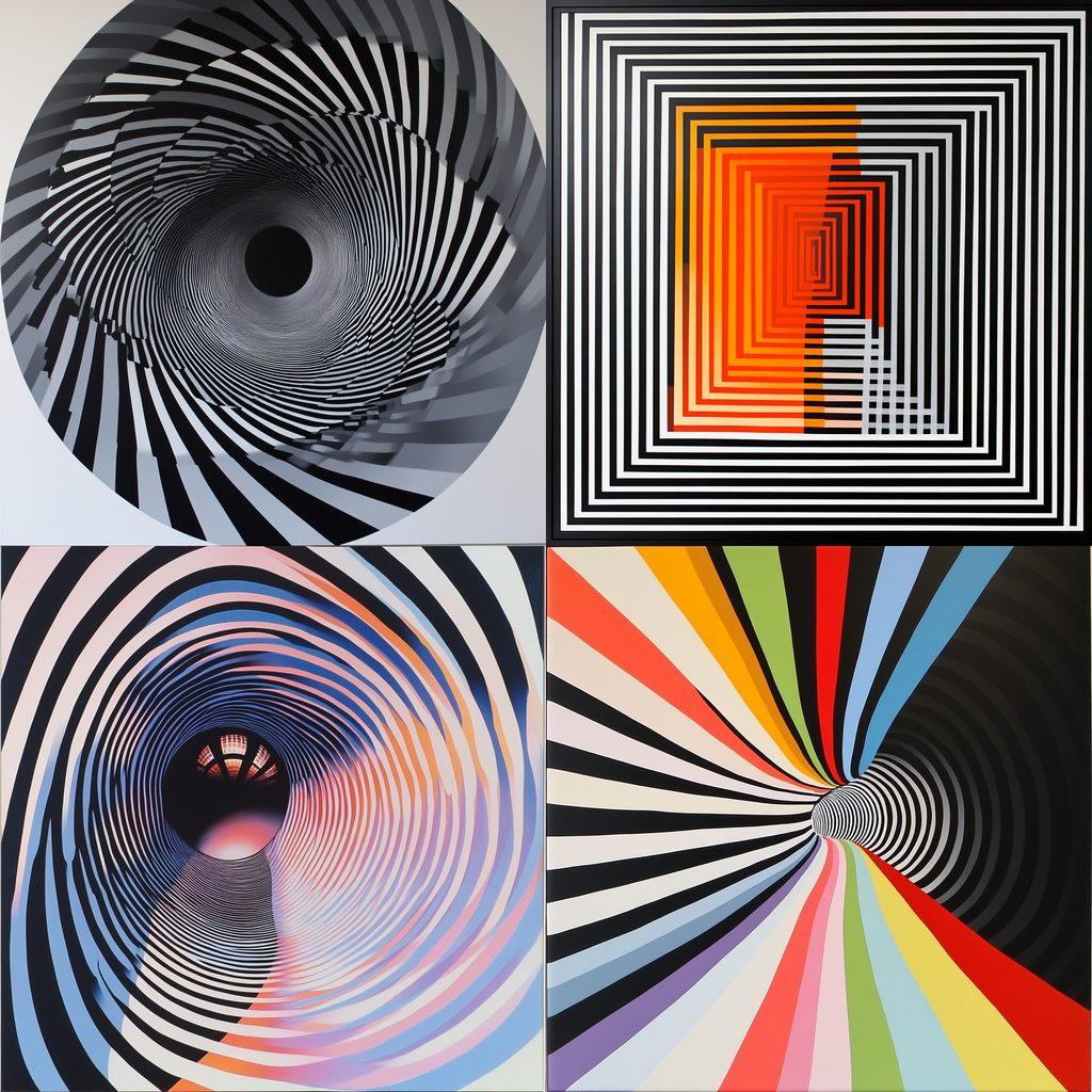 Op art style, Midjourney V6.1, render 1 of 4
