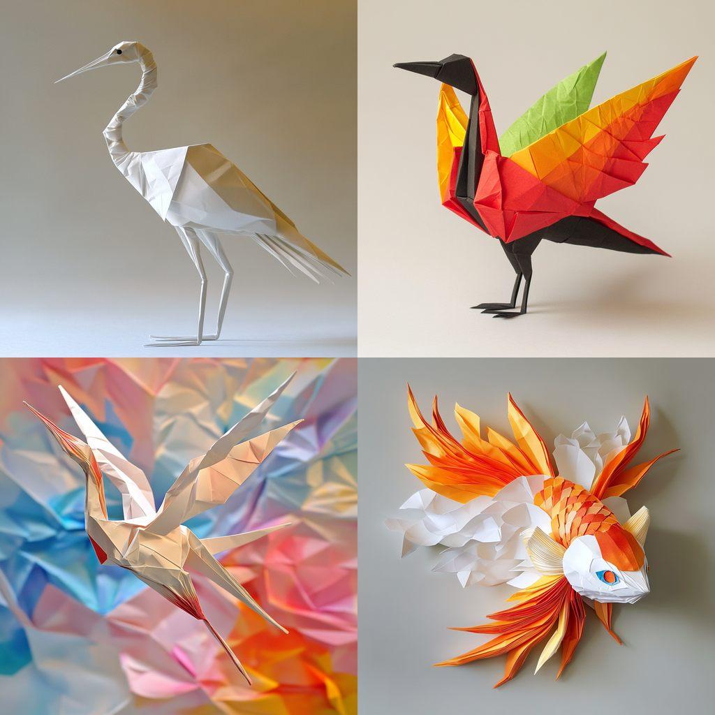 Origami style, Midjourney V6.1, render 1 of 4