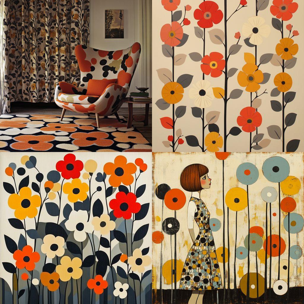 Orla Kiely style, Midjourney V6.1, render 1 of 4