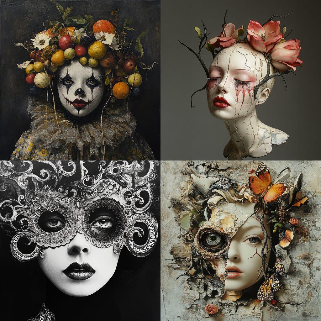 Orlan style, Midjourney V6.1, render 1 of 4