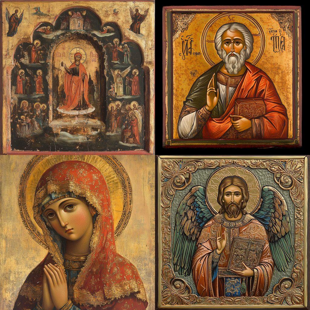 Orthodox icon style, Midjourney V6.1, render 1 of 4