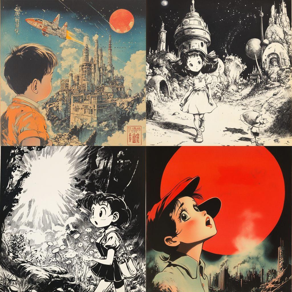 Osamu Tezuka style, Midjourney V6.1, render 1 of 4