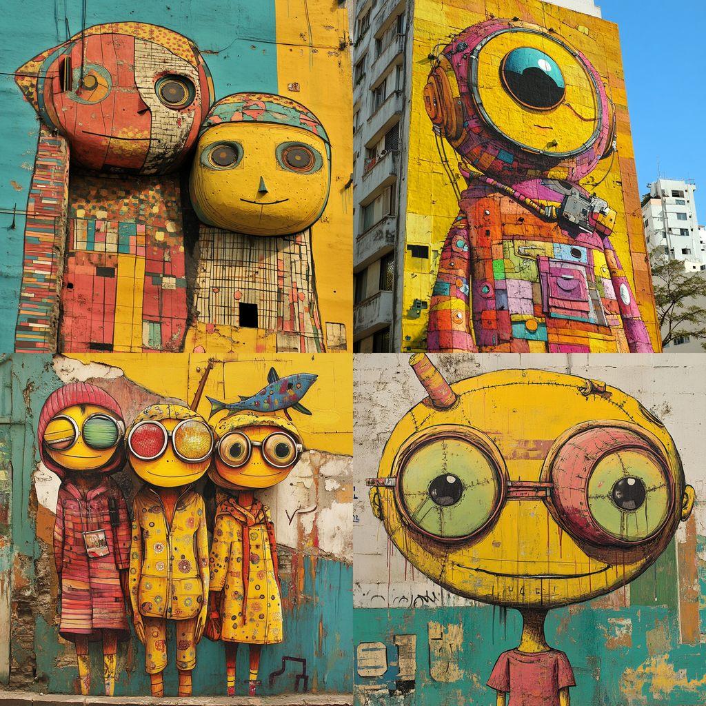Os Gemeos style, Midjourney V6.1, render 1 of 4