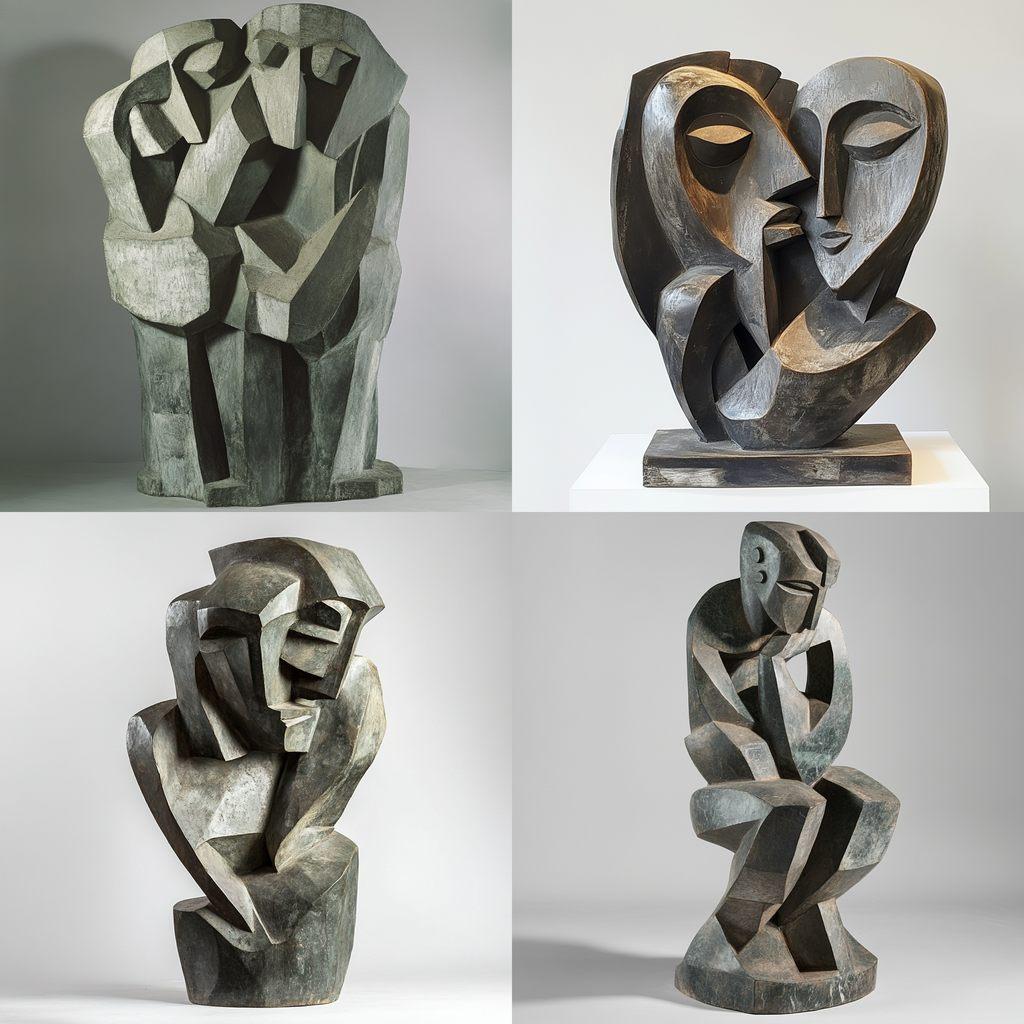 Ossip Zadkine style, Midjourney V6.1, render 1 of 4