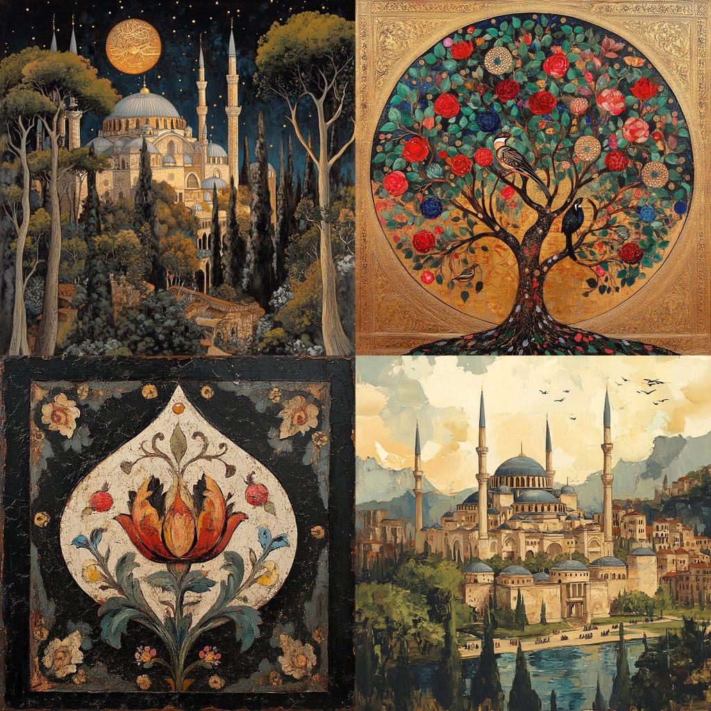 Ottoman art style, Midjourney V6.1, render 1 of 4