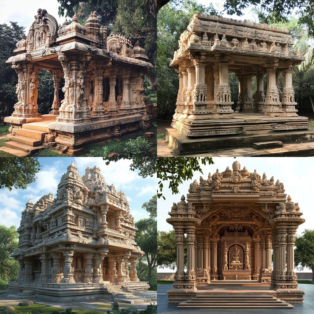 Pallava architecture style, Midjourney V6.1, render 1 of 4