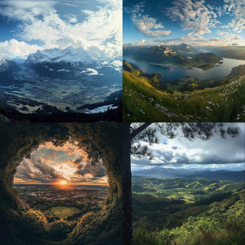 Panoramic view style, Midjourney V6.1, render 1 of 4
