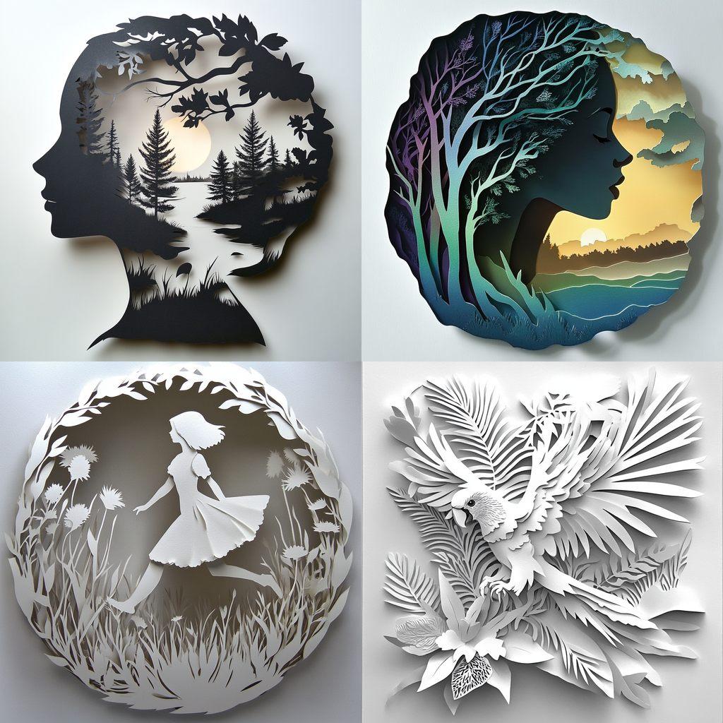 Paper cutout style, Midjourney V6.1, render 1 of 4