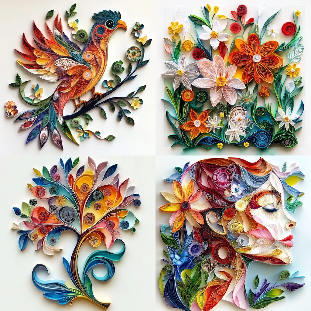 Paper quilling style, Midjourney V6.1, render 1 of 4
