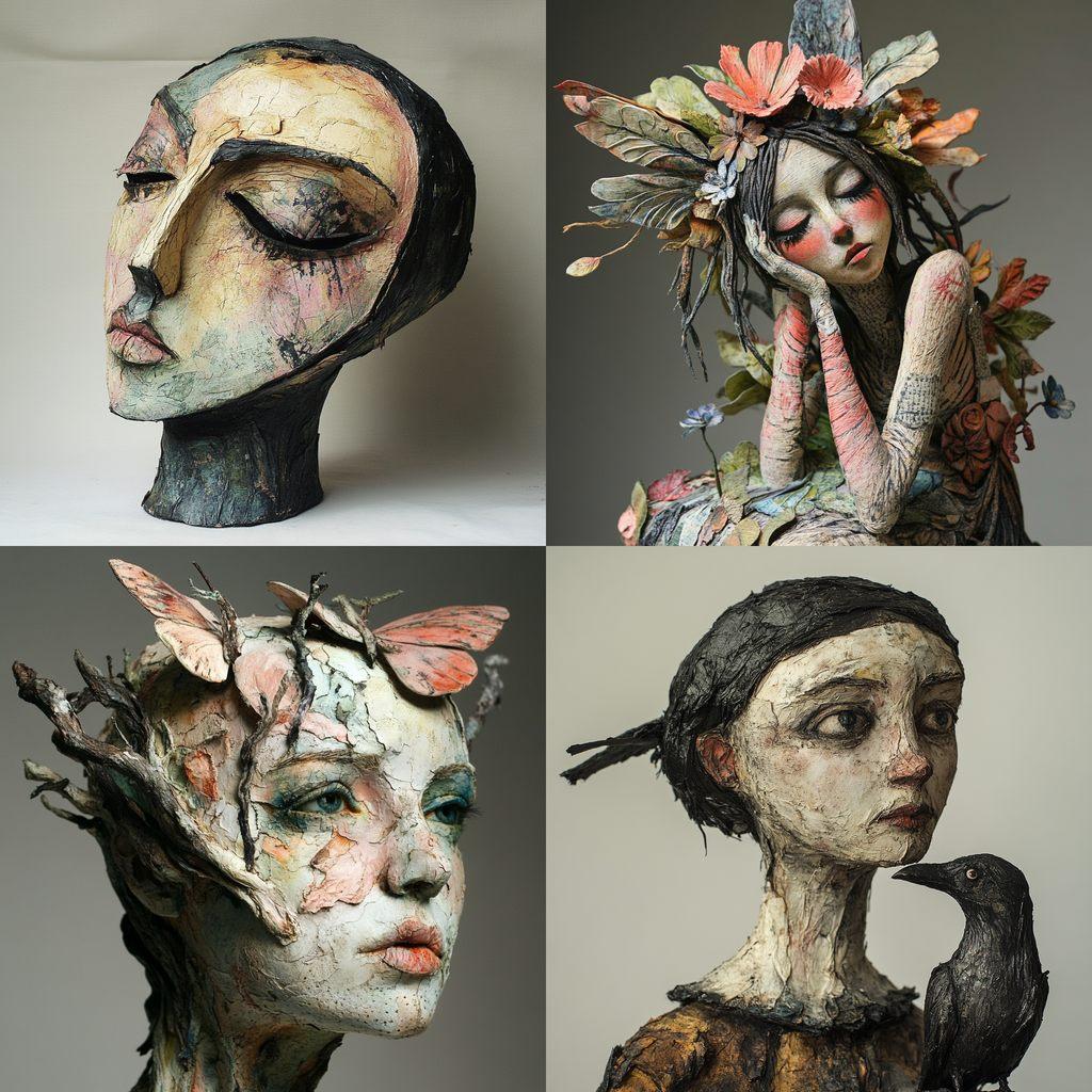 Papier-mache style, Midjourney V6.1, render 1 of 4