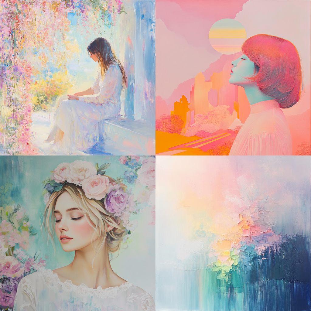 Pastel colors style, Midjourney V6.1, render 1 of 4