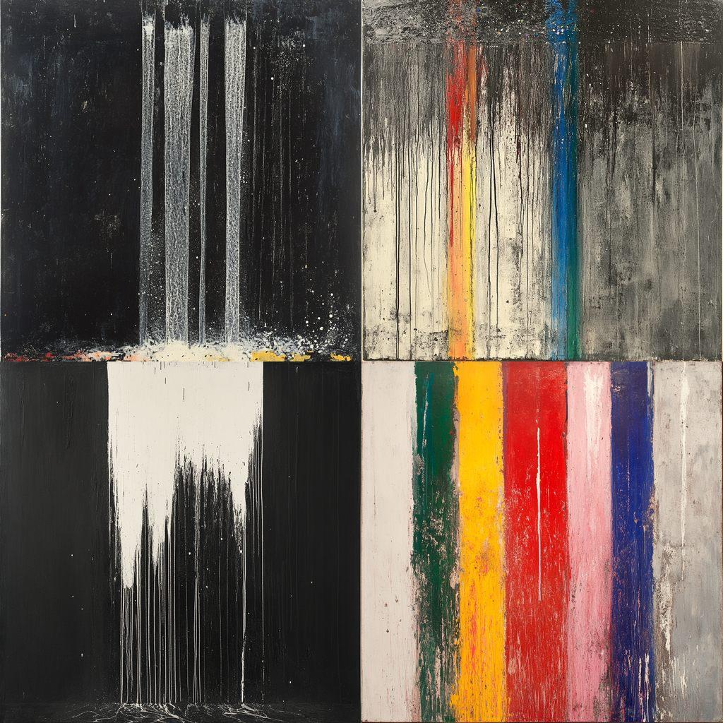 Pat Steir style, Midjourney V6.1, render 1 of 4