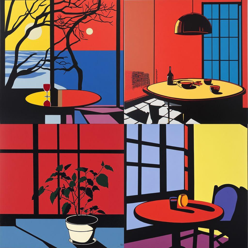 Patrick Caulfield style, Midjourney V6.1, render 1 of 4