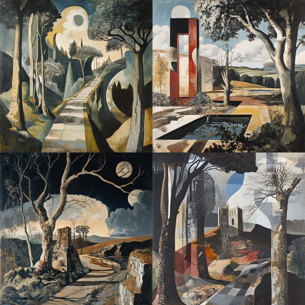 Paul Nash style, Midjourney V6.1, render 1 of 4