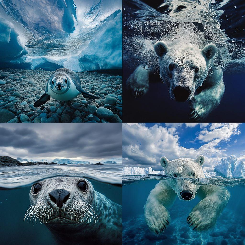 Paul Nicklen style, Midjourney V6.1, render 1 of 4