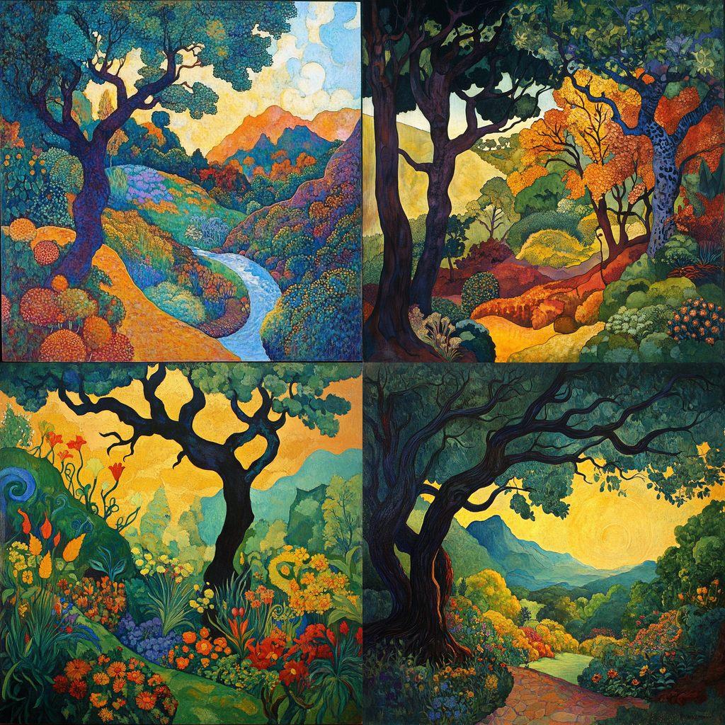 Paul Ranson style, Midjourney V6.1, render 1 of 4