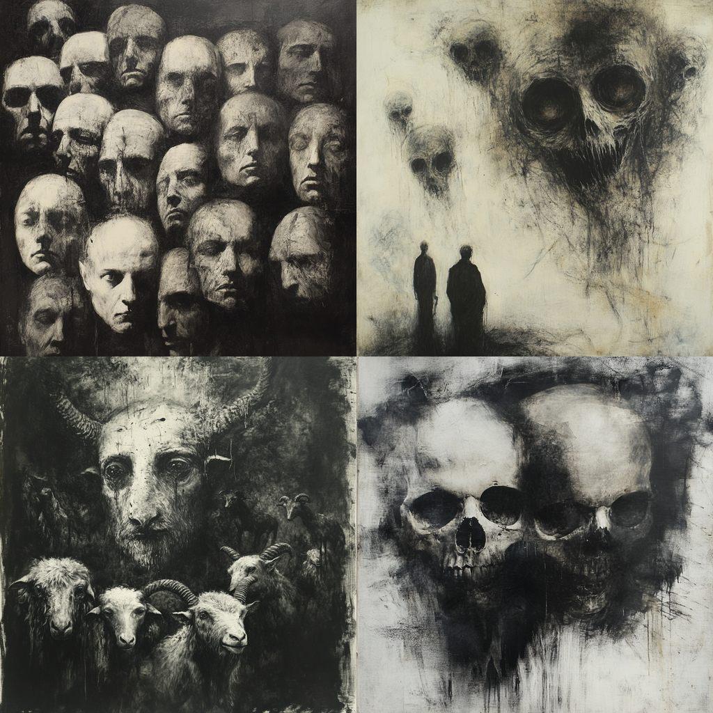 Paul Rumsey style, Midjourney V6.1, render 1 of 4