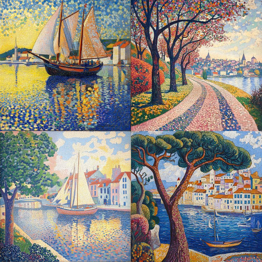 Paul Signac style, Midjourney V6.1, render 1 of 4