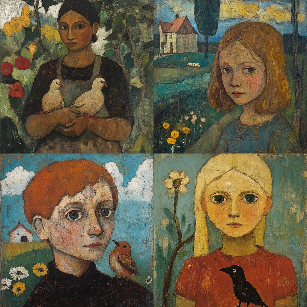 Paula Modersohn-Becker style, Midjourney V6.1, render 1 of 4