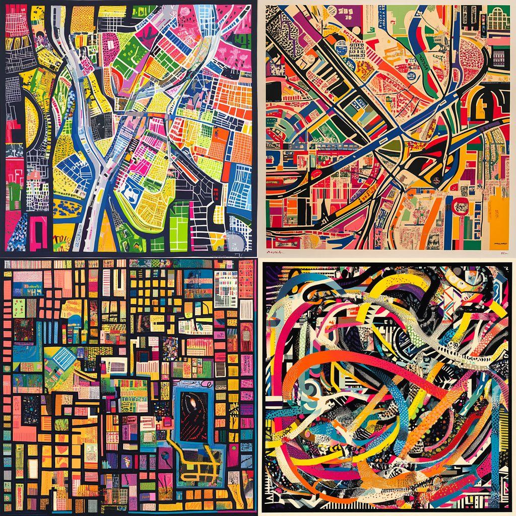Paula Scher style, Midjourney V6.1, render 1 of 4