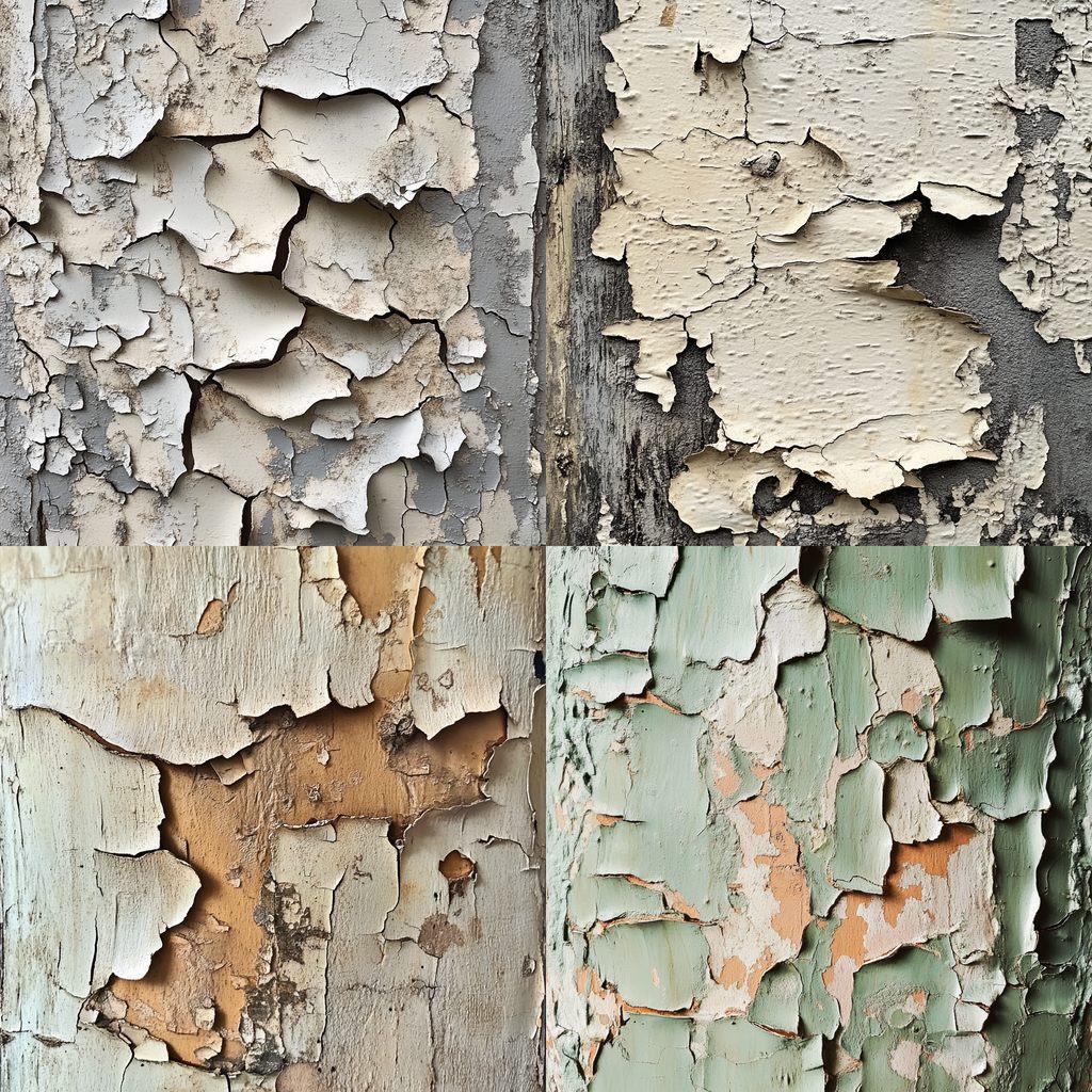 Peeling texture style, Midjourney V6.1, render 1 of 4