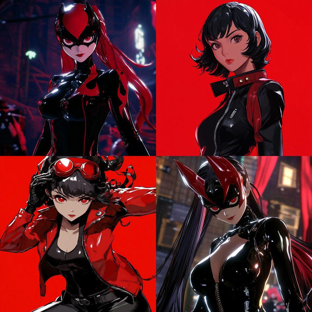 Persona 5 Strikers style, Midjourney V6.1, render 1 of 4