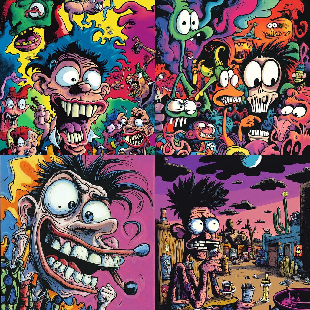 Peter Bagge style, Midjourney V6.1, render 1 of 4