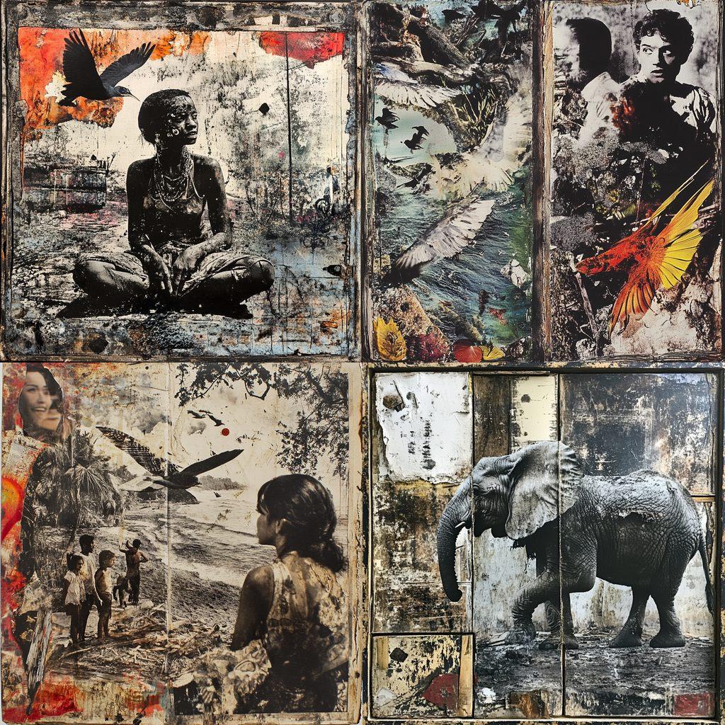 Peter Beard style, Midjourney V6.1, render 1 of 4