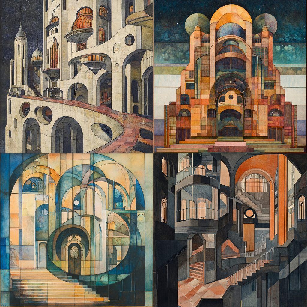 Peter Behrens style, Midjourney V6.1, render 1 of 4