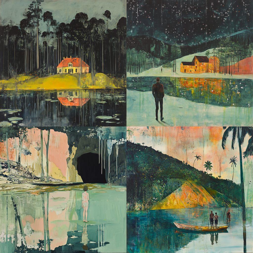 Peter Doig style, Midjourney V6.1, render 1 of 4
