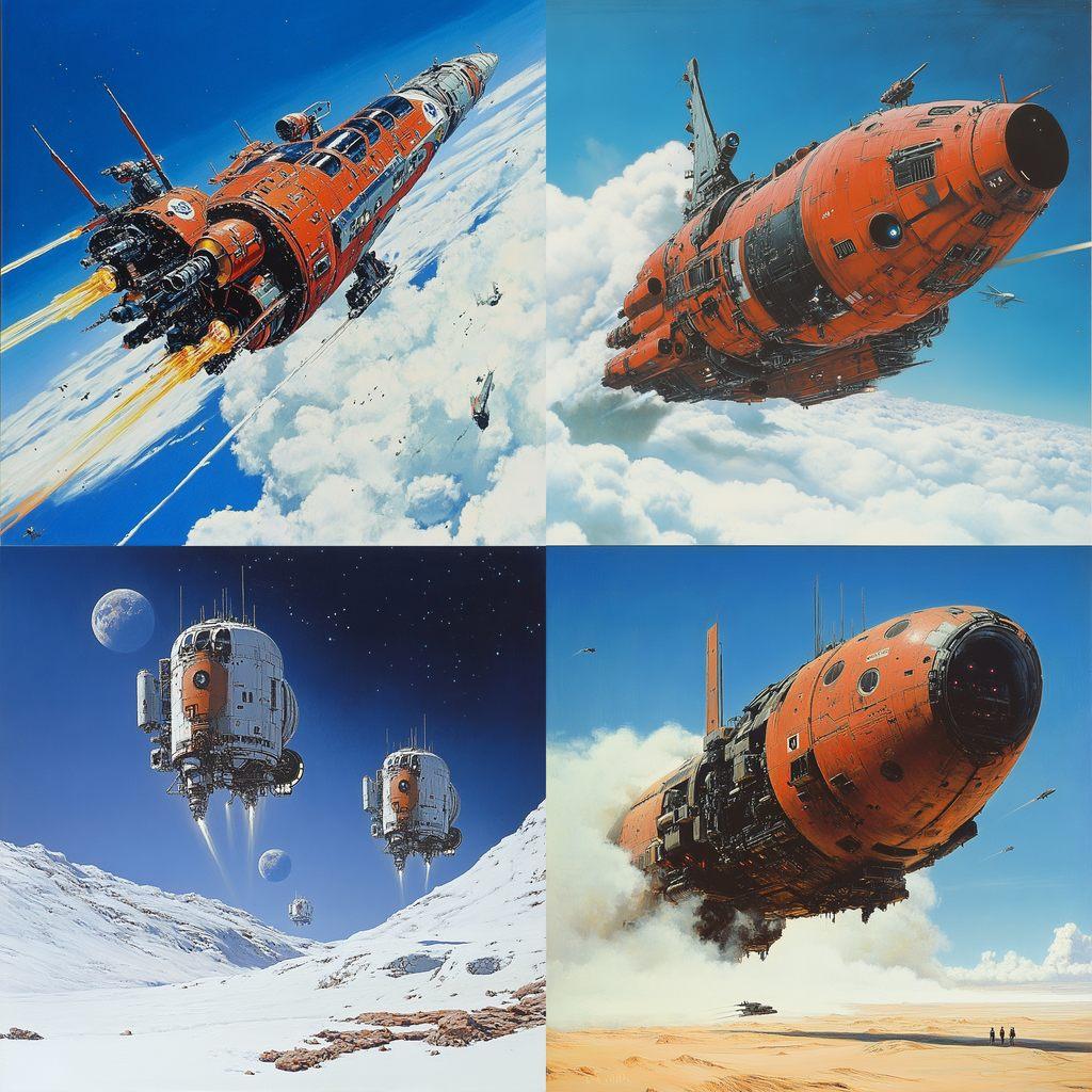Peter Elson style, Midjourney V6.1, render 1 of 4