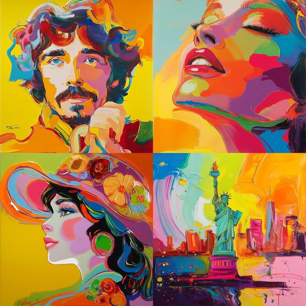 Peter Max style, Midjourney V6.1, render 1 of 4