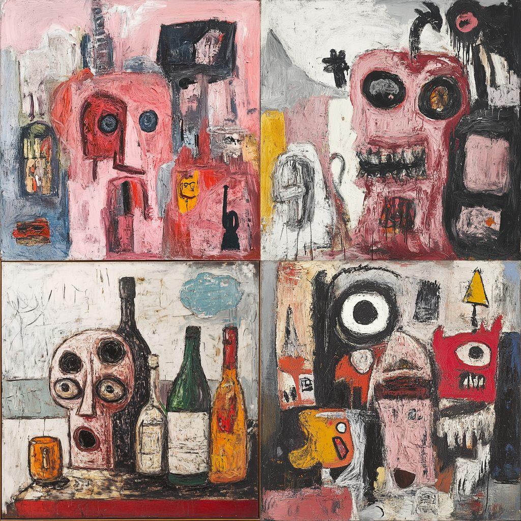 Philip Guston style, Midjourney V6.1, render 1 of 4