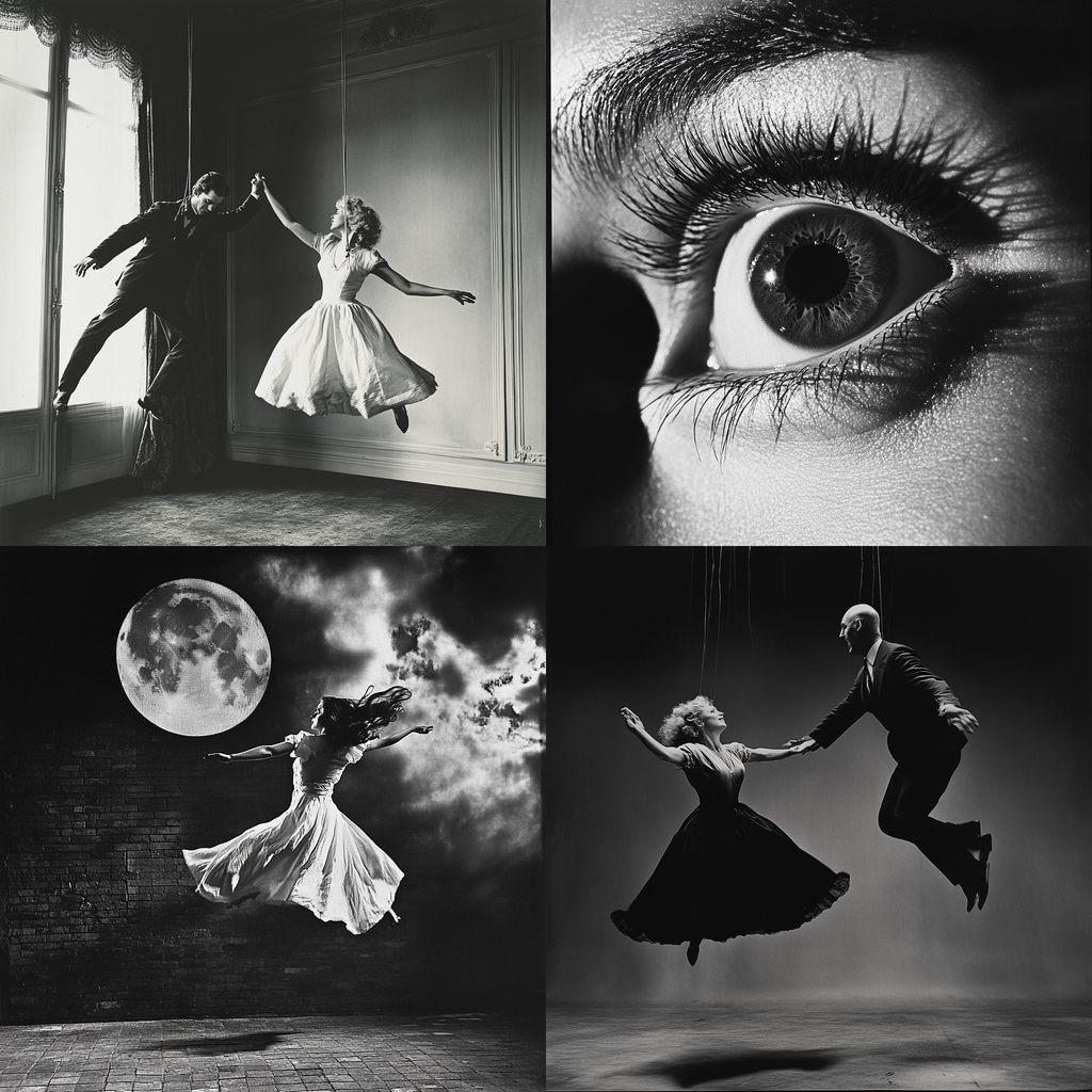 Philippe Halsman style, Midjourney V6.1, render 1 of 4