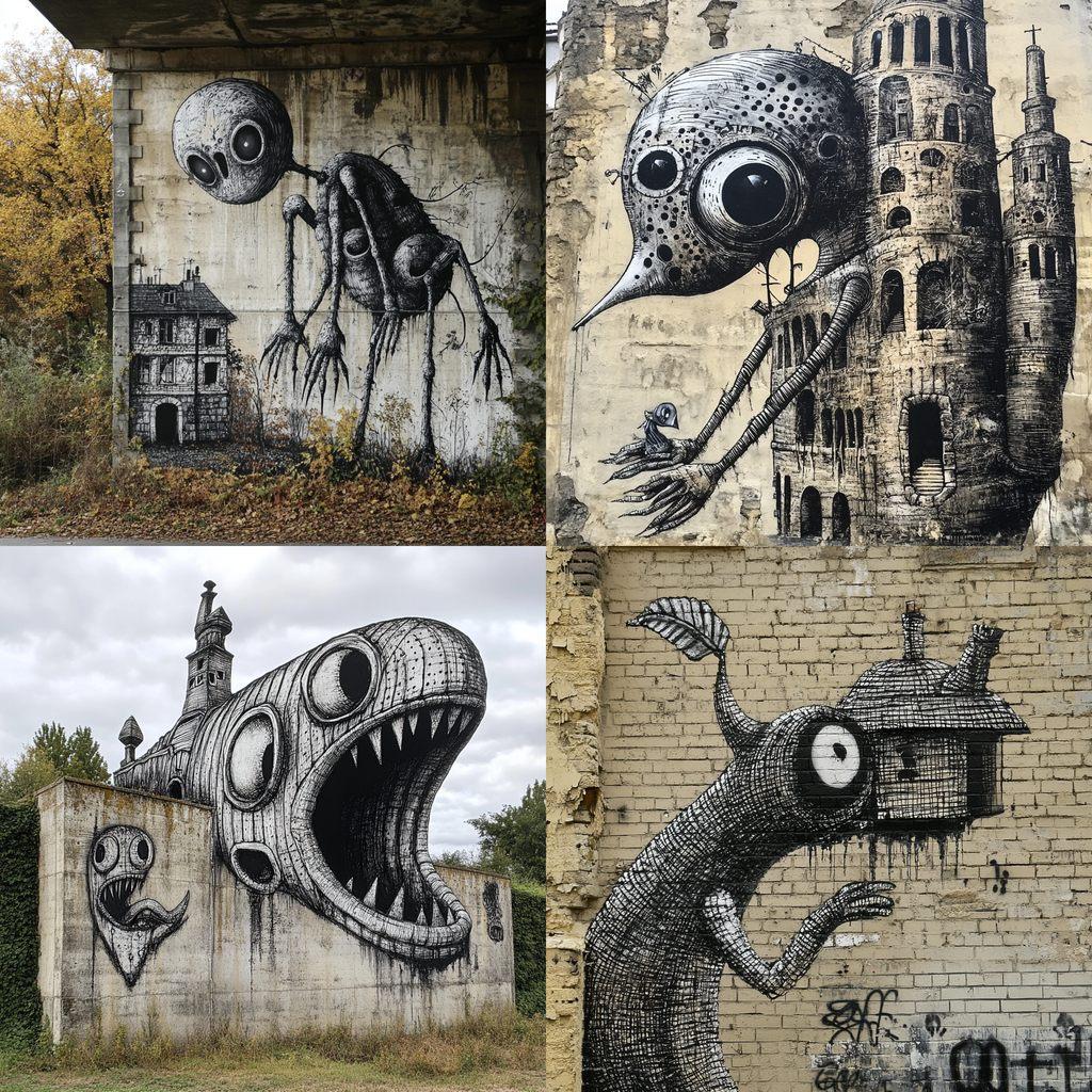 Phlegm style, Midjourney V6.1, render 1 of 4