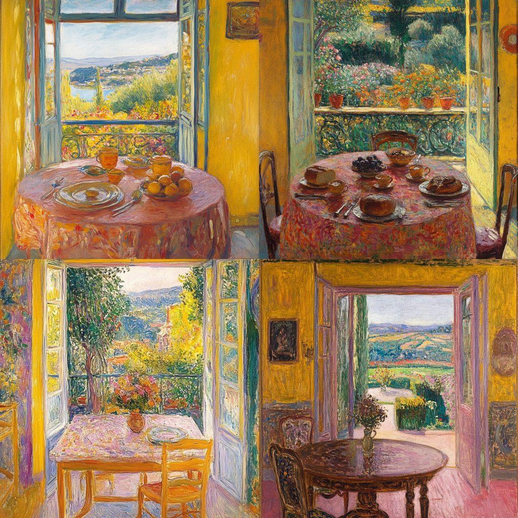 Pierre Bonnard style, Midjourney V6.1, render 1 of 4