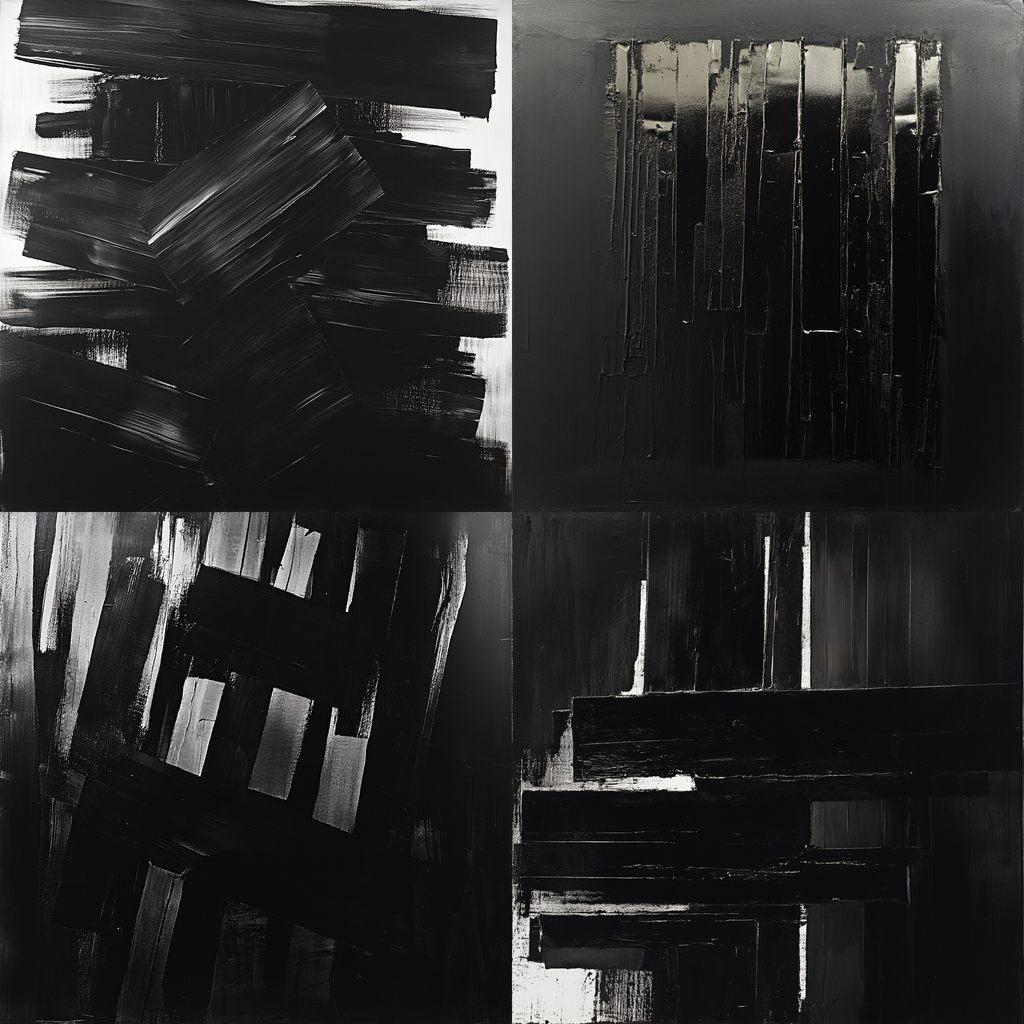 Pierre Soulages style, Midjourney V6.1, render 1 of 4