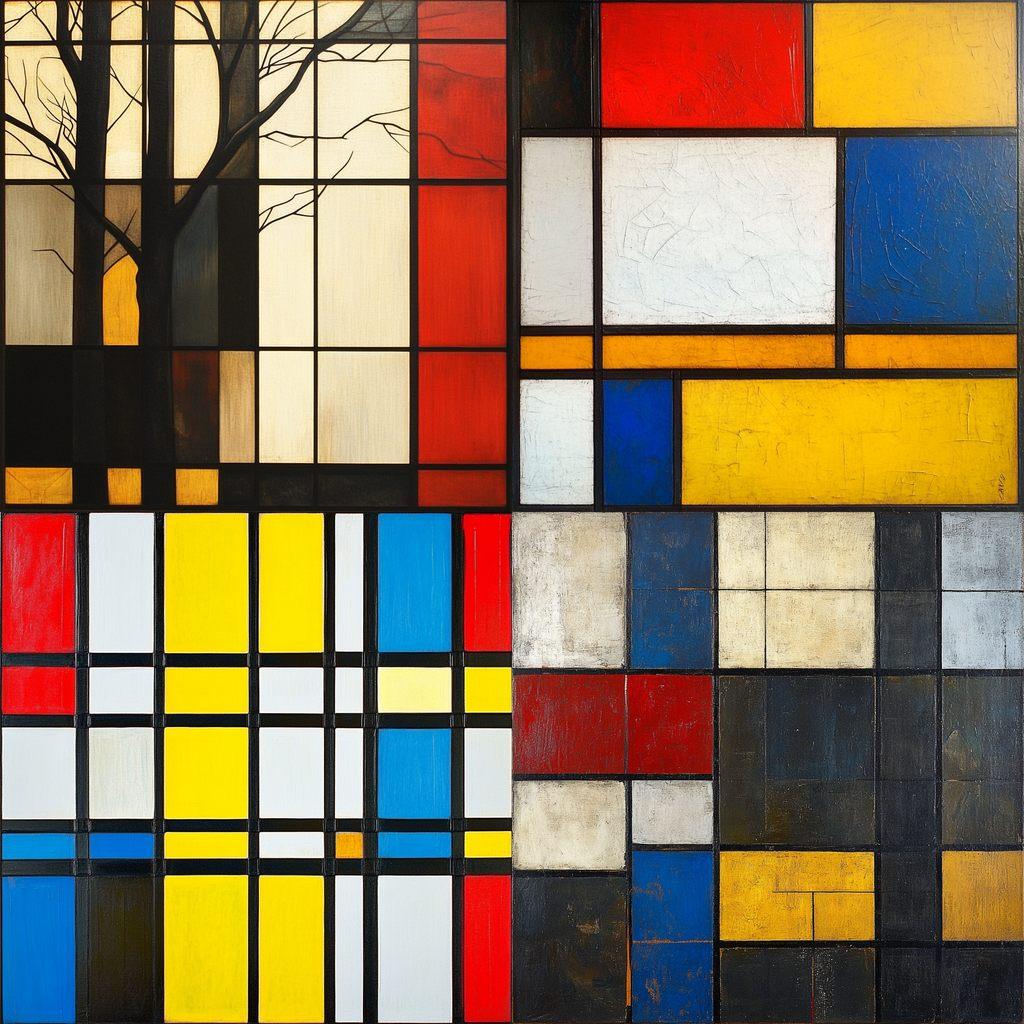 Piet Mondrian style, Midjourney V6.1, render 1 of 4