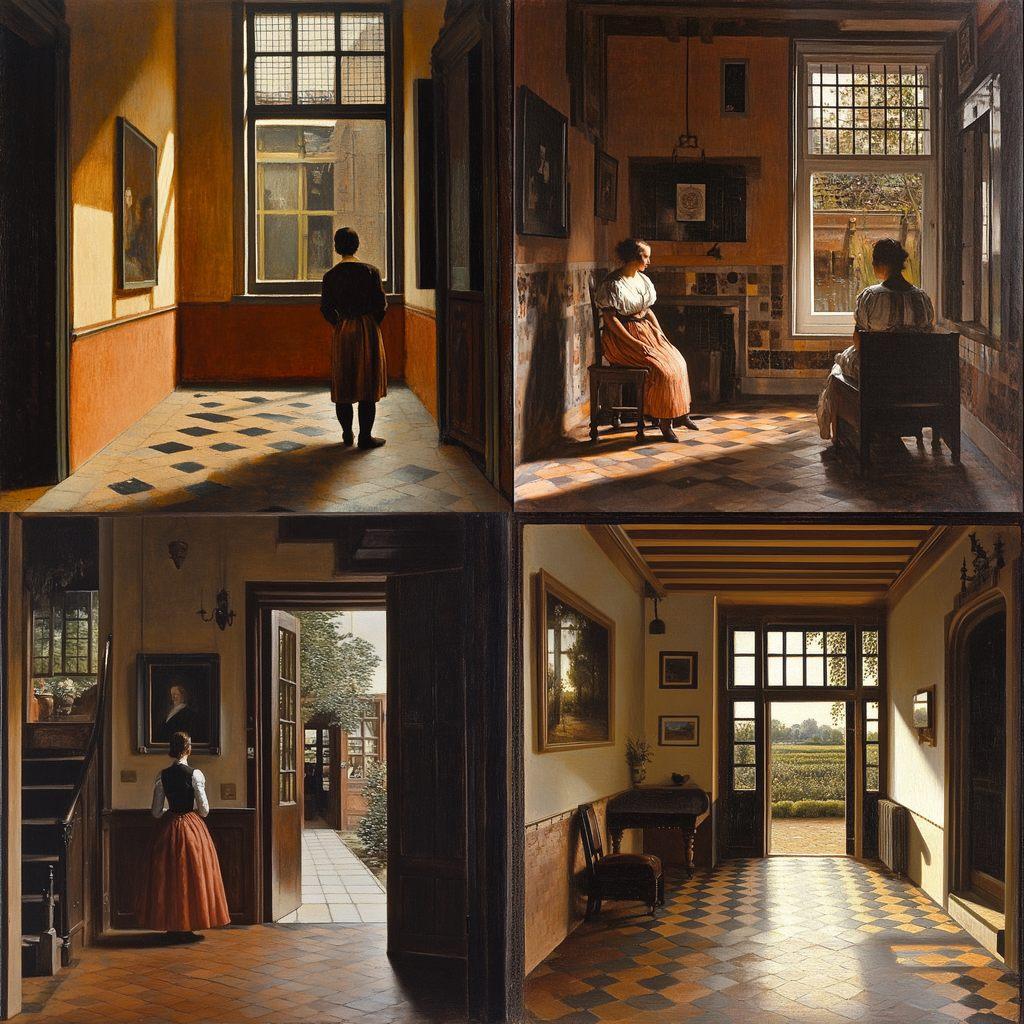 Pieter de Hooch style, Midjourney V6.1, render 1 of 4