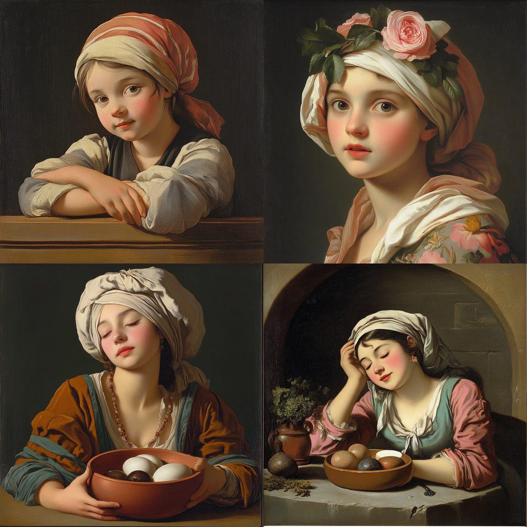 Pietro Antonio Rotari style, Midjourney V6.1, render 1 of 4