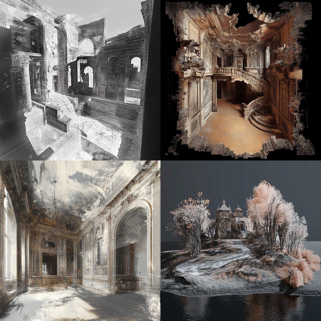 Point cloud style, Midjourney V6.1, render 1 of 4